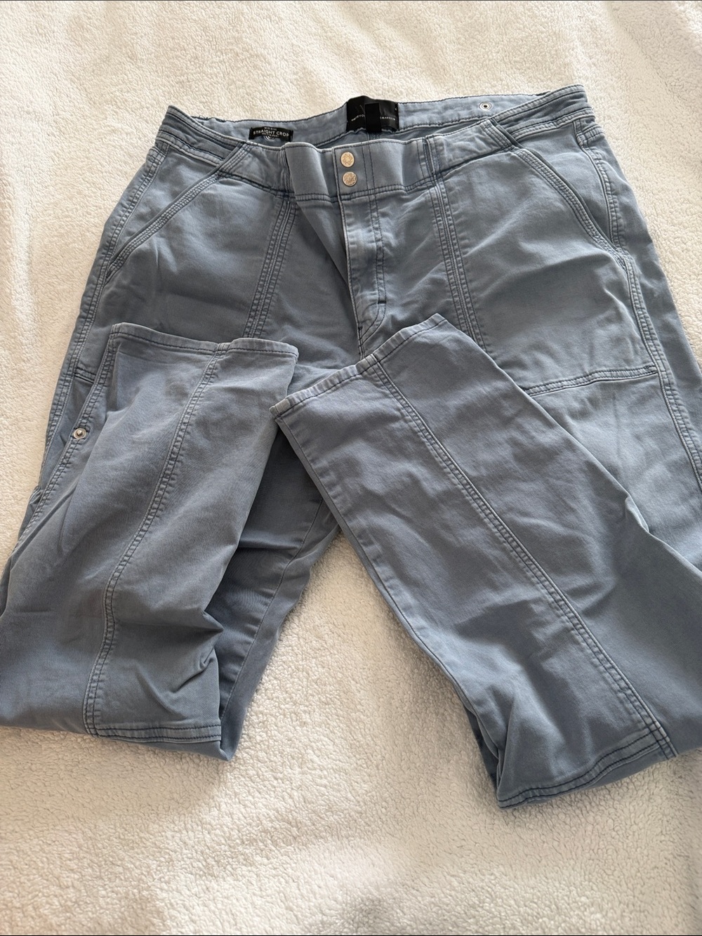 White House Black Market Light Blue Cropped Utility Pants